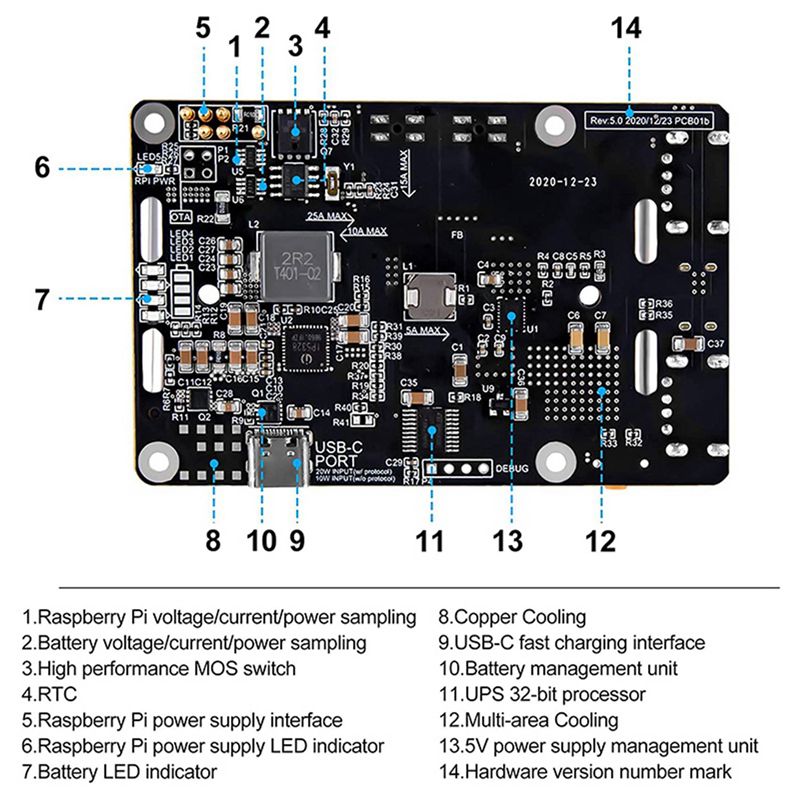 Fonte de Alimentação UPS AA08- - Raspberry Pi Uninterrupted Power Supply Ups 18650 avaliação e preço